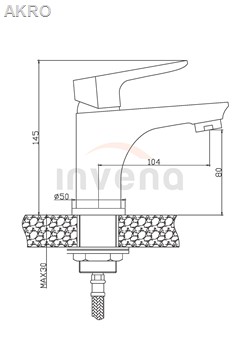 Bateria umywalkowa Invena Dokos BU-19-001 stojąca